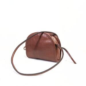 Margot Brown Leather Dome Crossbody Bag